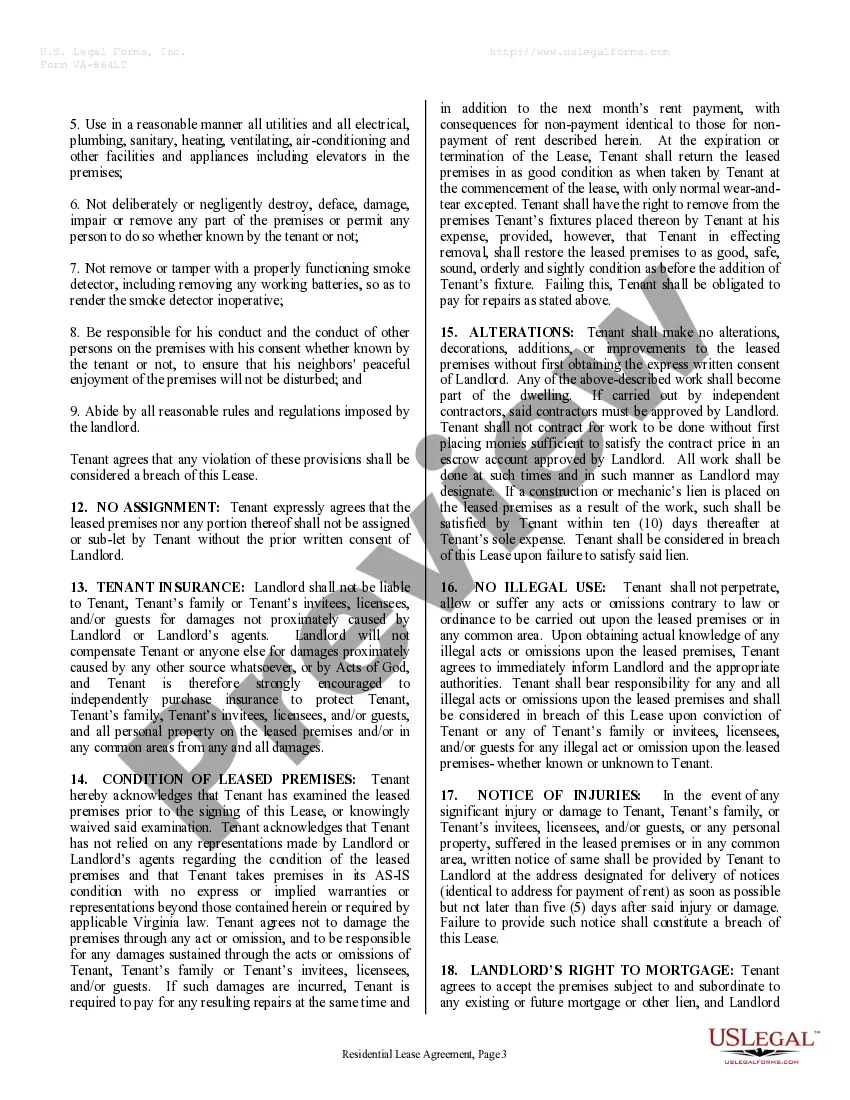 Preview Residential Rental Lease Agreement