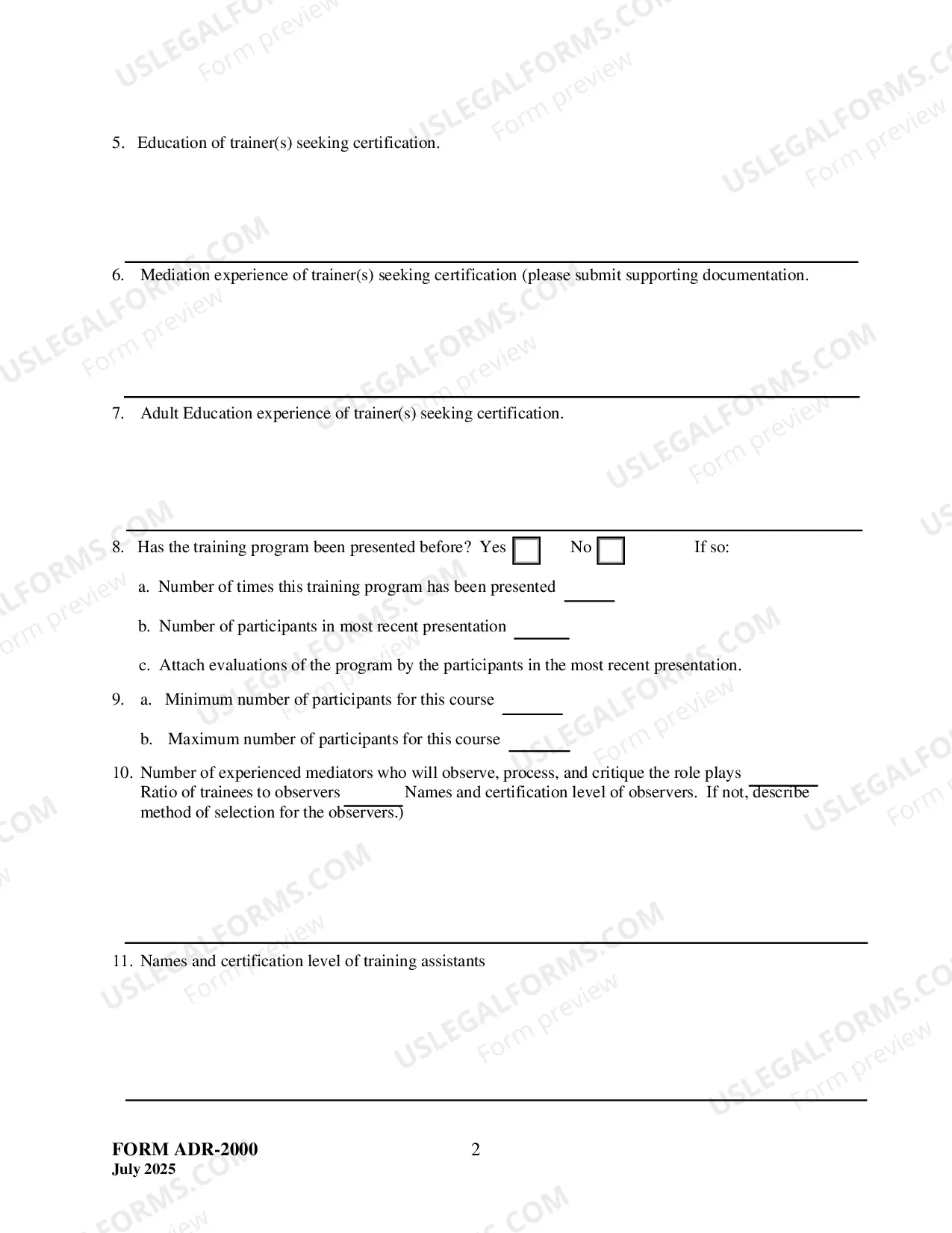 Preview Application For Mediation Course Certification