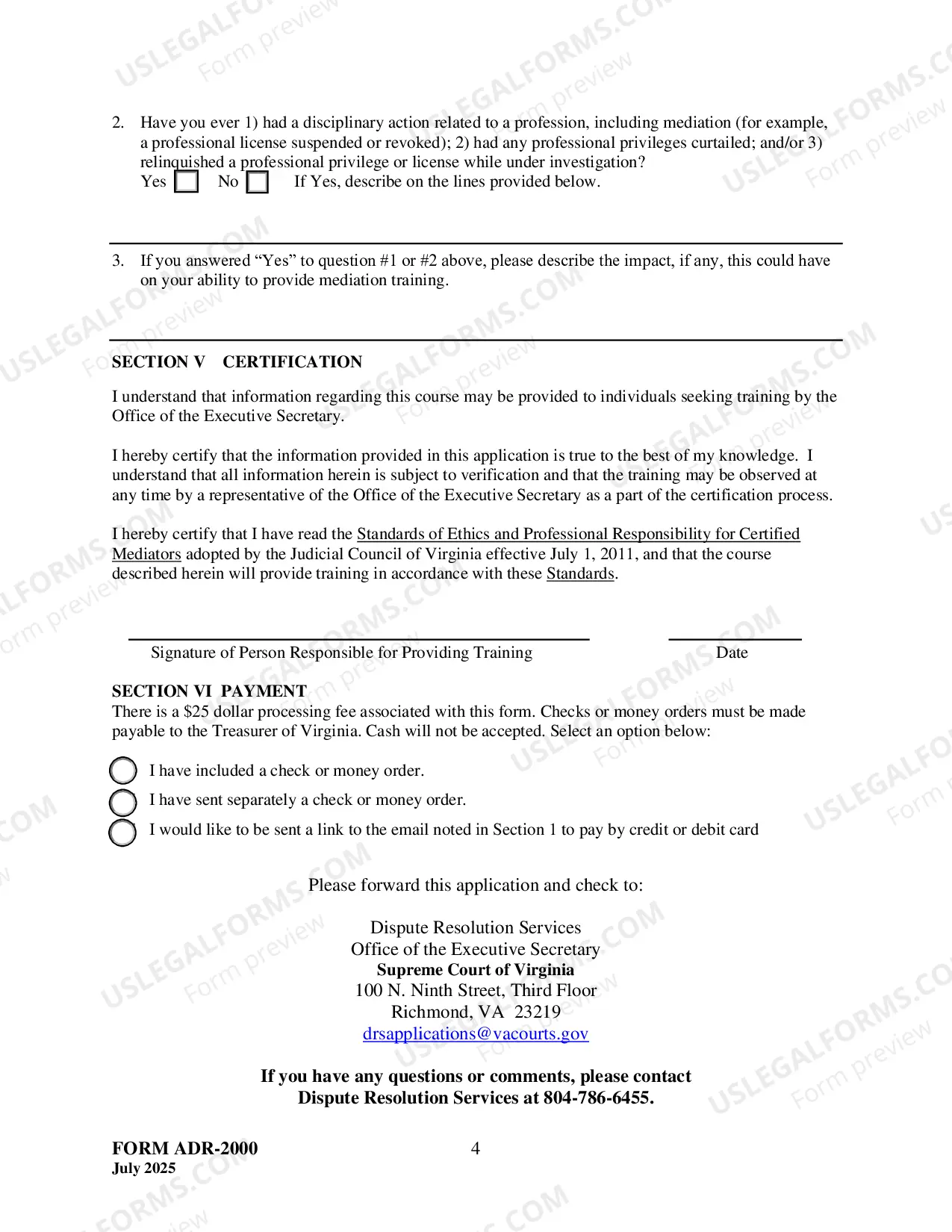 Preview Application For Mediation Course Certification