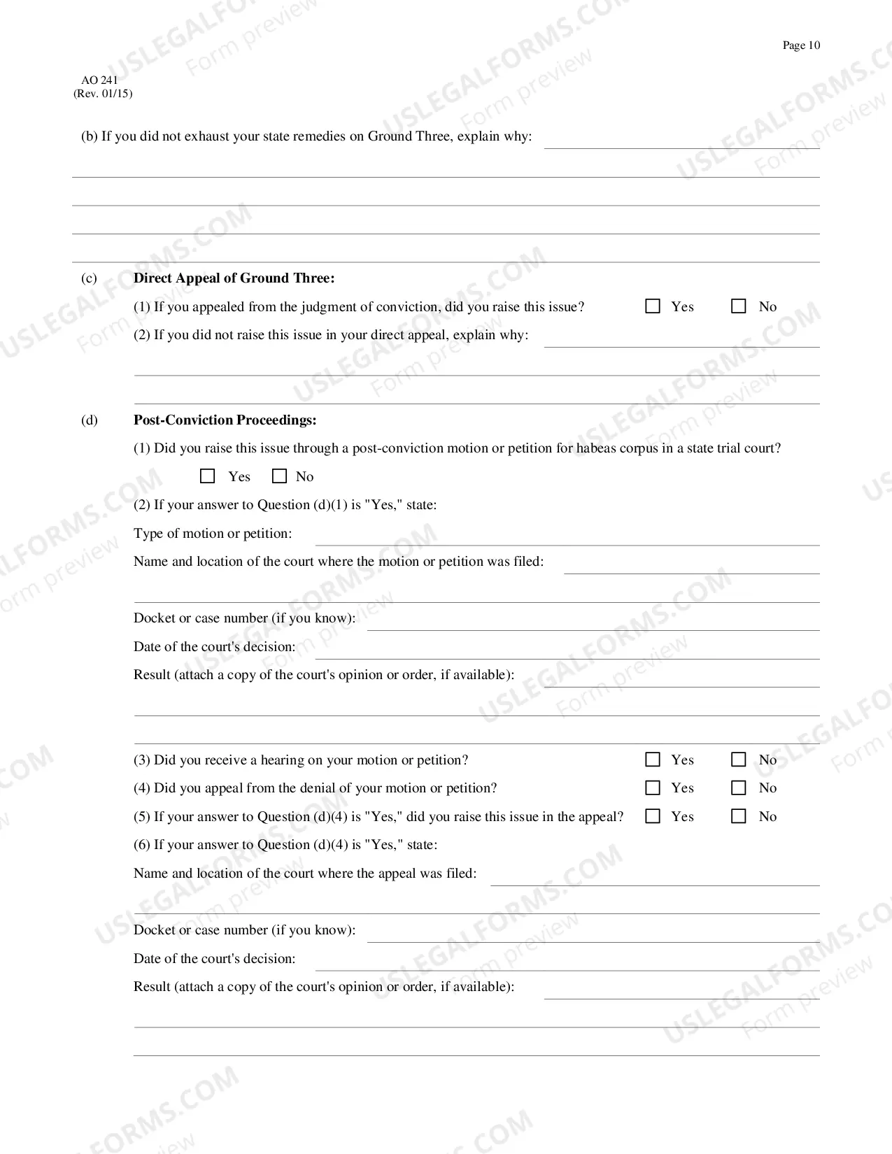 Preview Petition for Relief From a Conviction or Sentence By a Person in State Custody (Petition Under 28 U.S.C. 2254 for a Writ of Habeas Corpus)