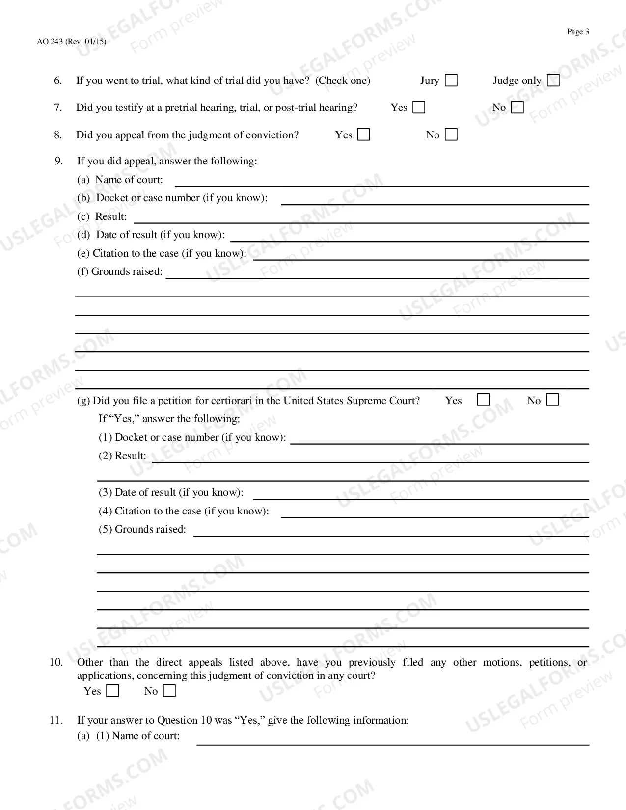 Preview Motion to Vacate, Set Aside, or Correct Sentence By a Person in Federal Custody (Motion Under 28 U.S.C. 2255)