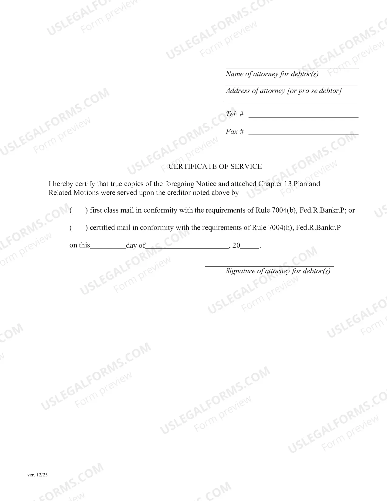 Preview Special Notice to Secured Creditor