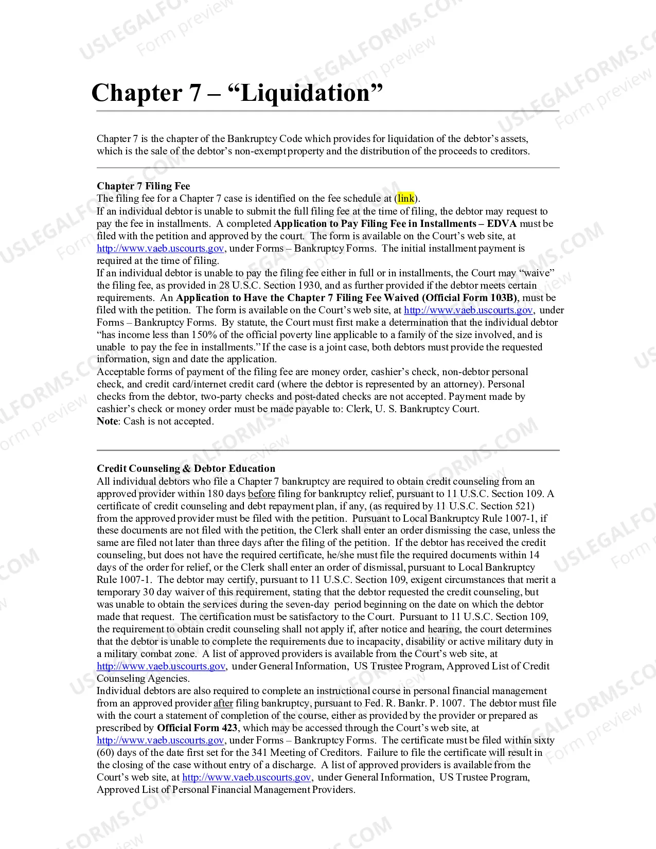 Preview Filing For Bankruptcy Without An Attorney-Guidelines & Requirements to Assist Pro Se (Self-Filer) Debtors