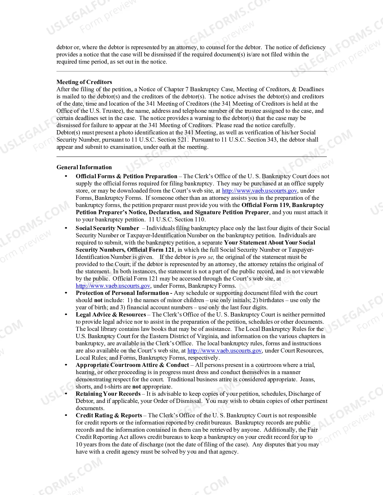 Preview Filing For Bankruptcy Without An Attorney-Guidelines & Requirements to Assist Pro Se (Self-Filer) Debtors