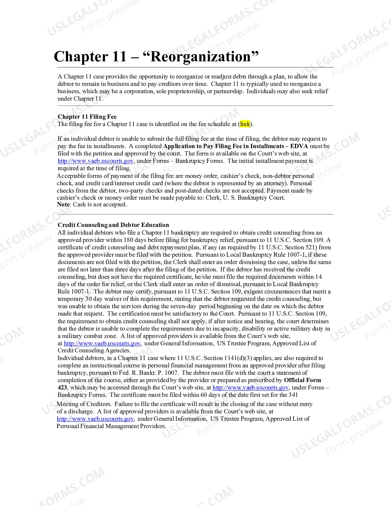 Preview Filing For Bankruptcy Without An Attorney-Guidelines & Requirements to Assist Pro Se (Self-Filer) Debtors