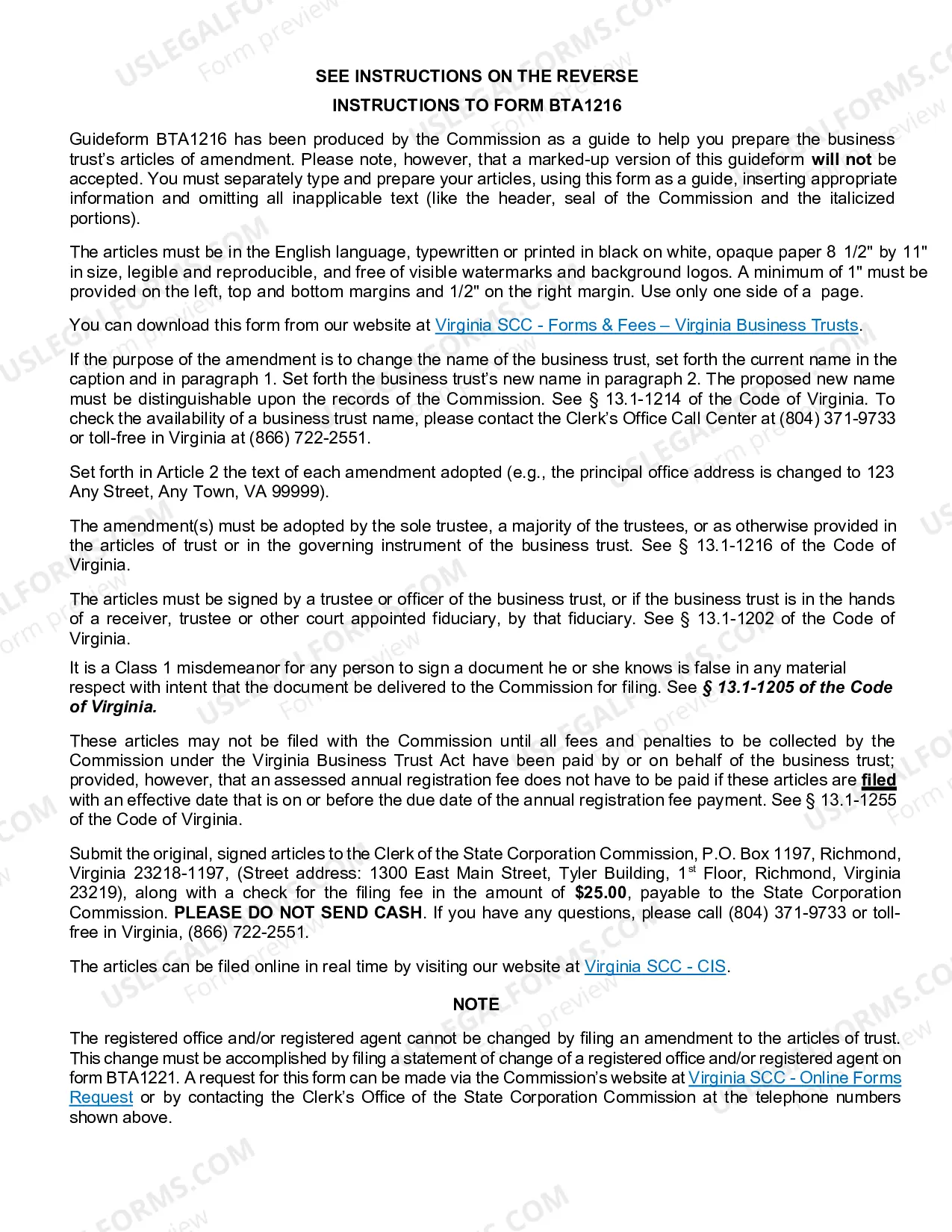 Preview Guide For Articles Of Amendment To Articles Of Trust Of Domestic Business Trust