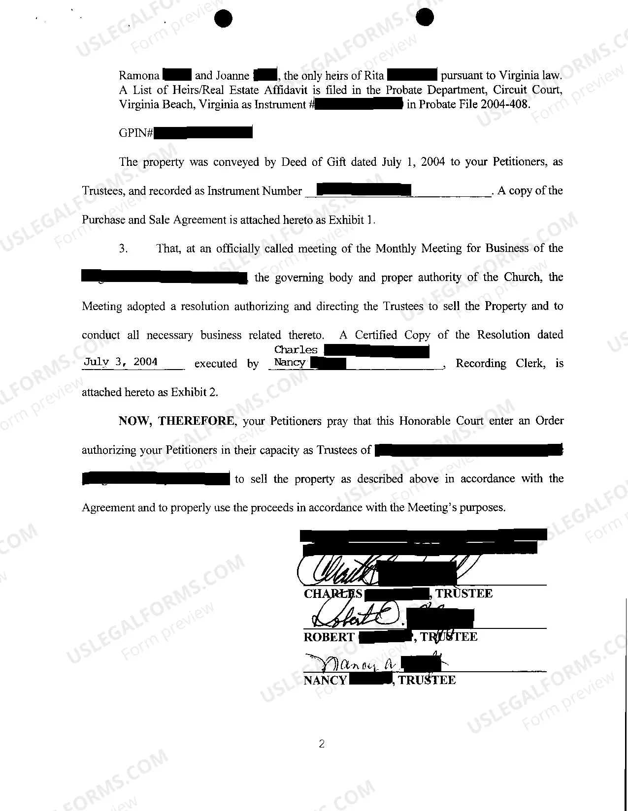 Preview A01 Petition To Sell Land