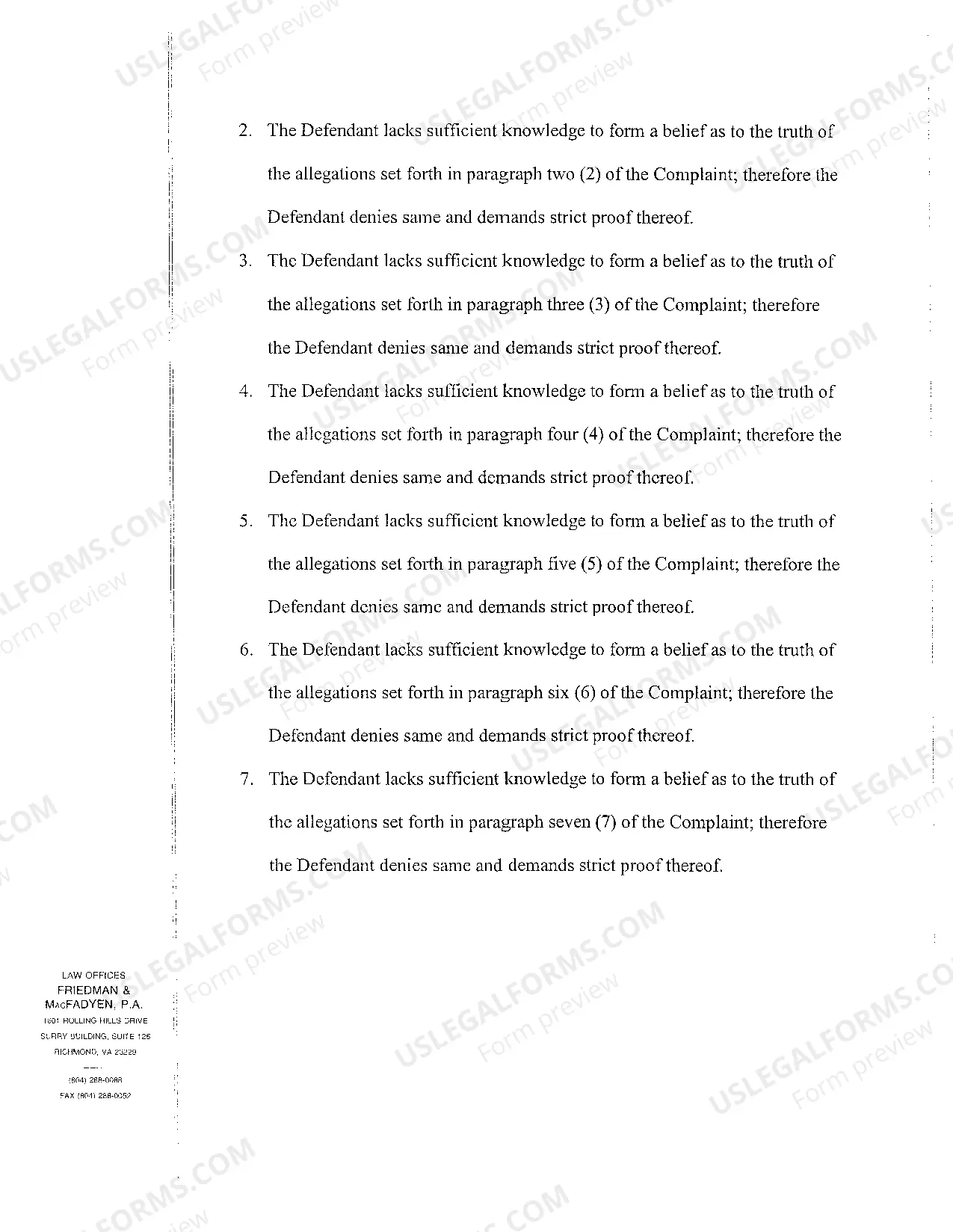 Preview A05 Defendant Chase Manhattan Mortgage Corps Answer To Petitioner's Bill of Complaint