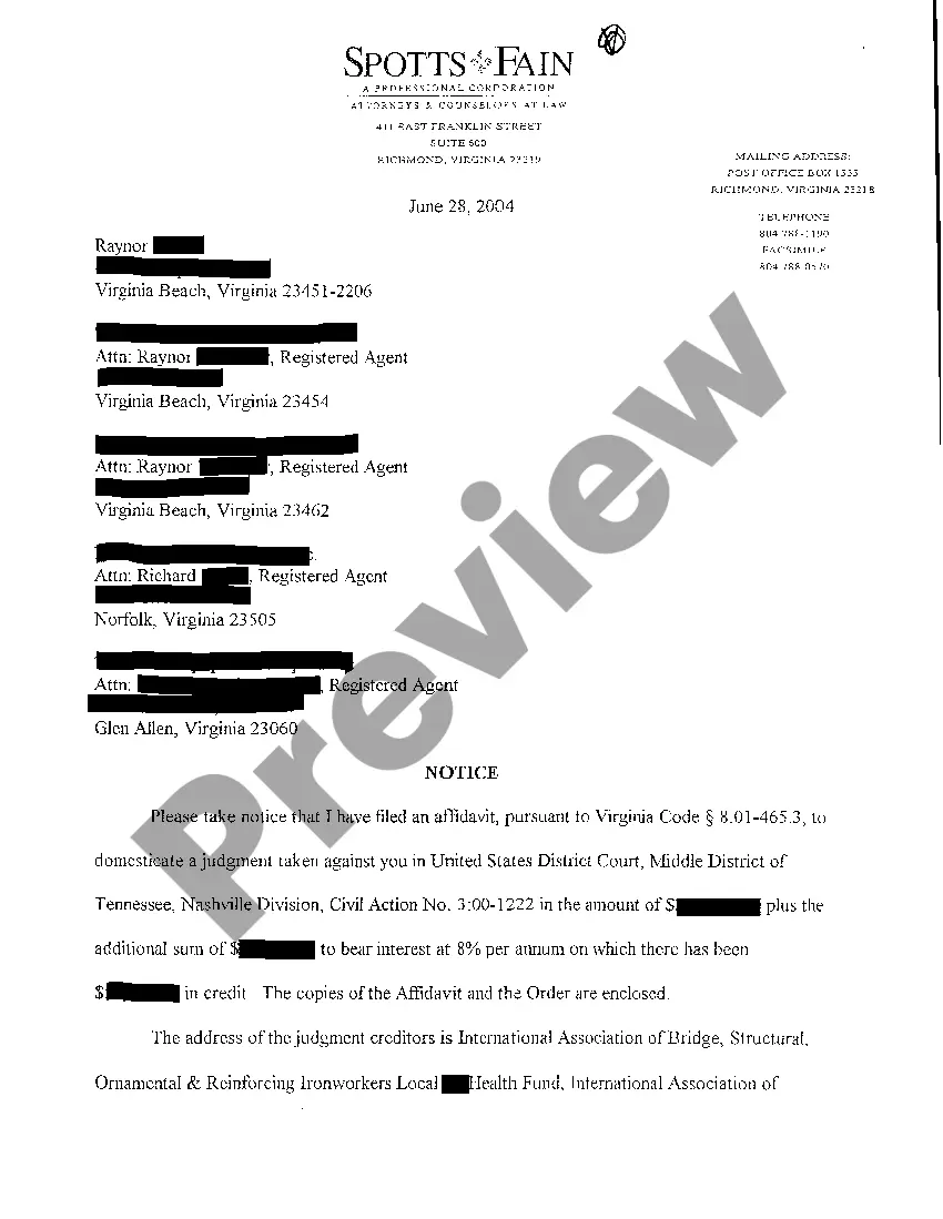 Preview A03 Notice of Order for Garnishment