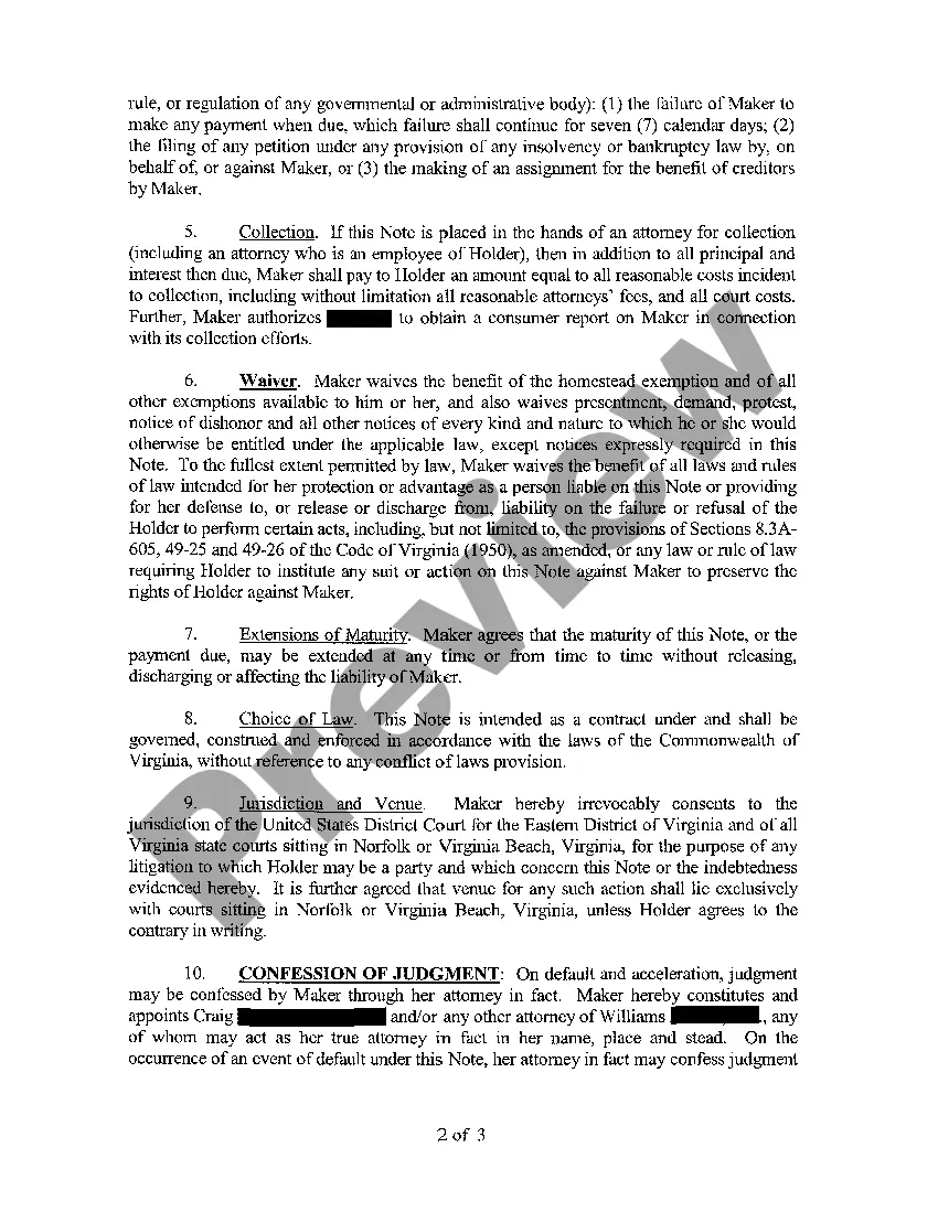 Get A02 Nonnegotiable Confessed Judgment Promissory Note Preview A02 Nonnegotiable Confessed Judgment Promissory Note
