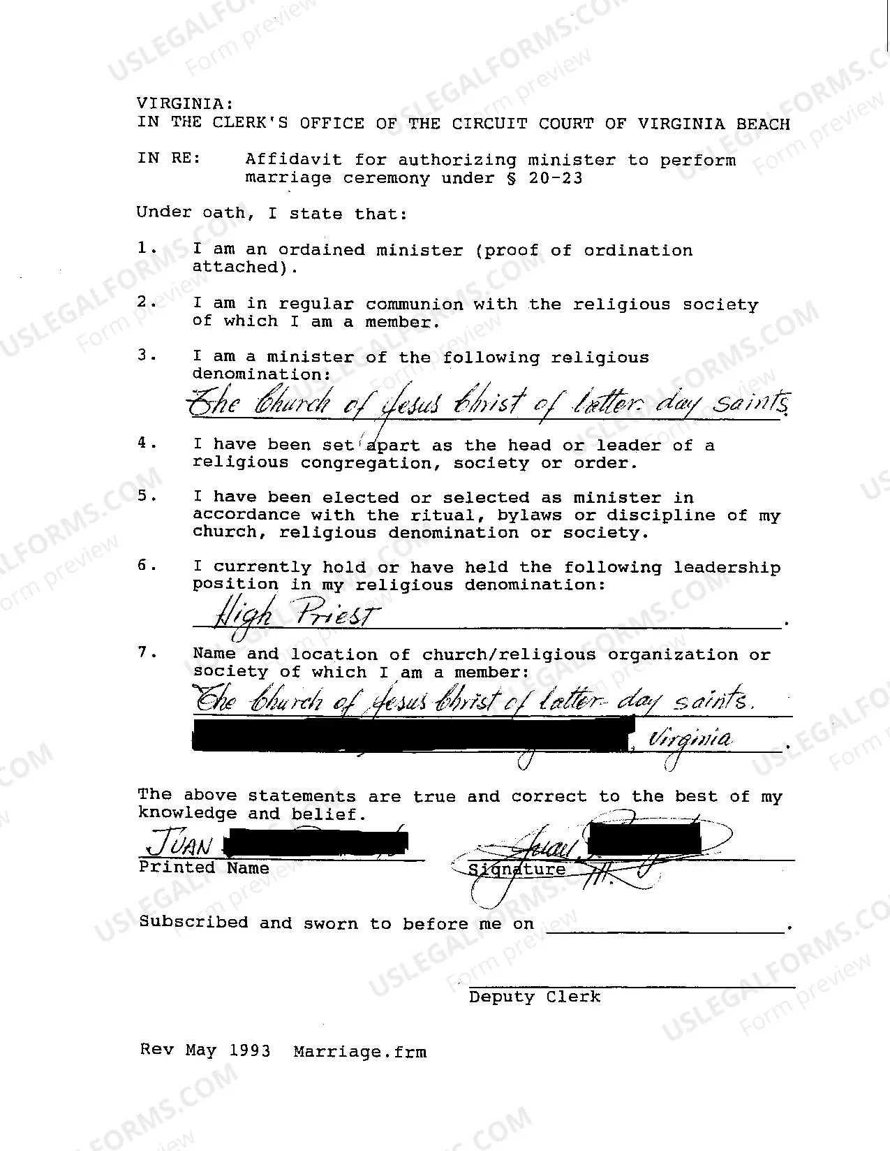 Preview Petition To Celebrate Rites of Matrimony