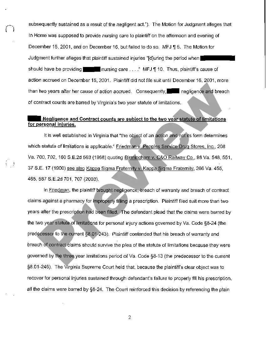 Preview A05 Exhibit regarding Writ of Mandamus In Home Health Services Demurrer And Special Plea of The Statute of Limitations