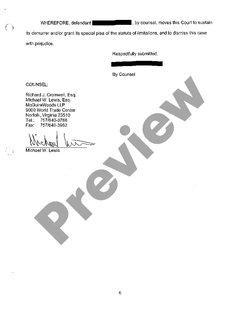 Preview A05 Exhibit regarding Writ of Mandamus In Home Health Services Demurrer And Special Plea of The Statute of Limitations