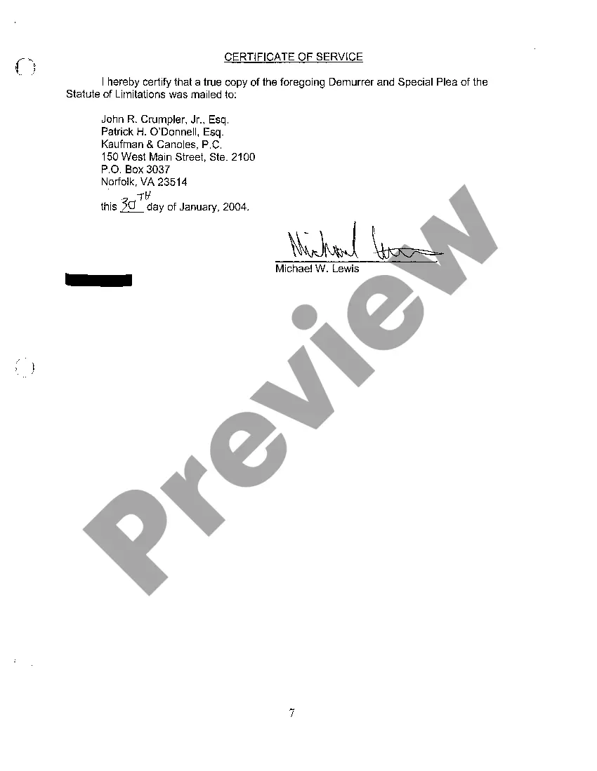 Preview A05 Exhibit regarding Writ of Mandamus In Home Health Services Demurrer And Special Plea of The Statute of Limitations