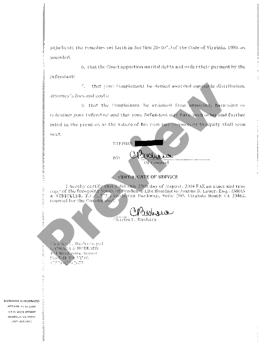 Get A05 Notice of Pendente Lite Hearing Preview A05 Notice of Pendente Lite Hearing