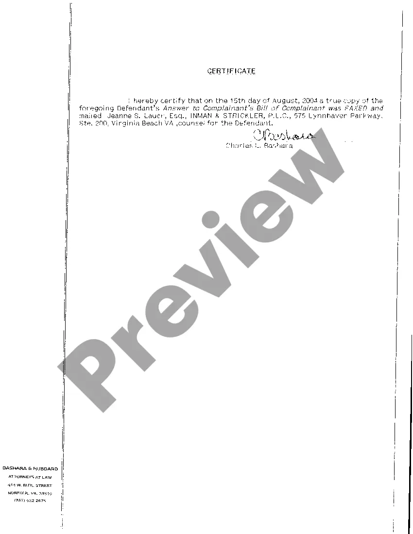 Preview A06 Complainant's Answer To Defendant's Answer And Cross-Bill regarding Pendente Lite