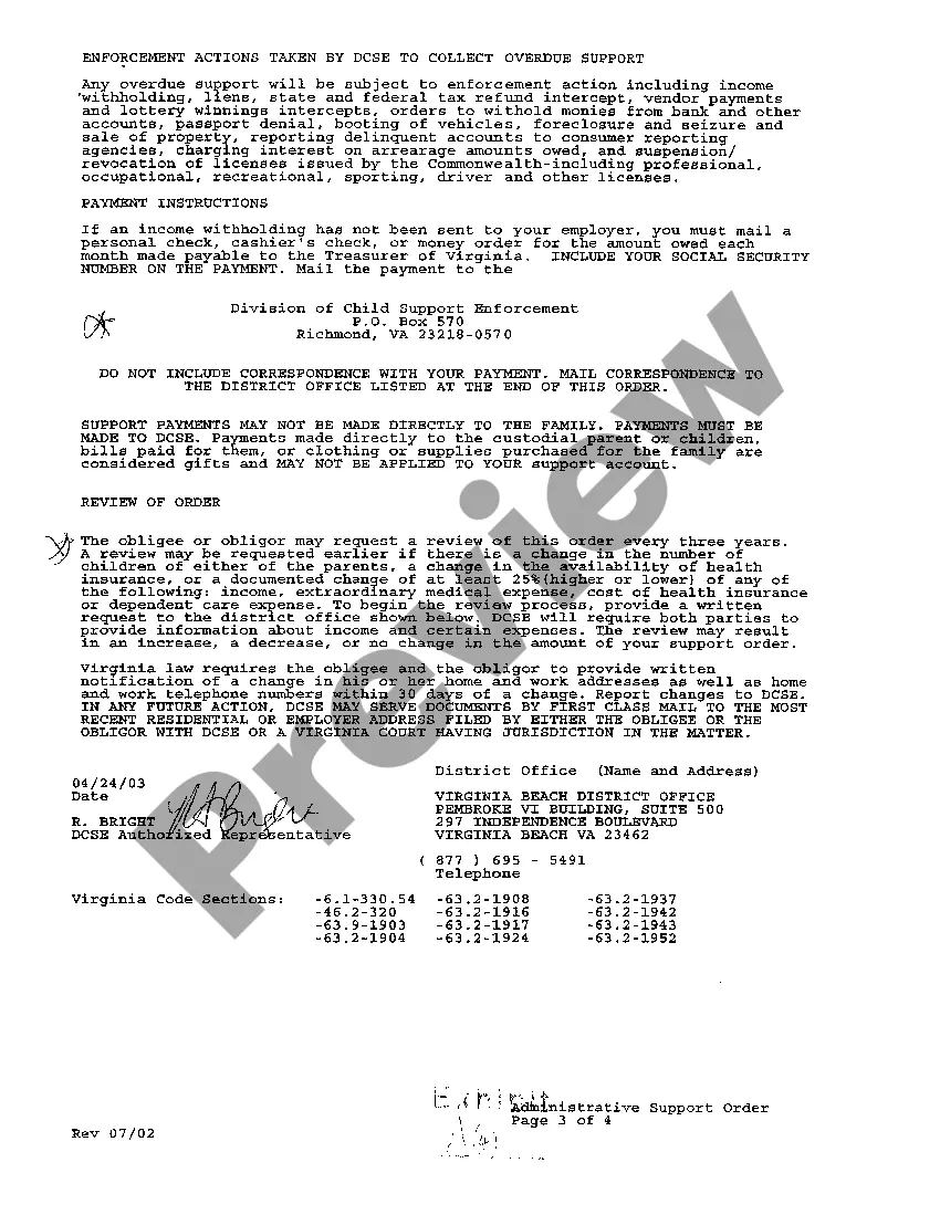 Preview A02 Exhibit A to Complaint for Divorce - Child Support Order