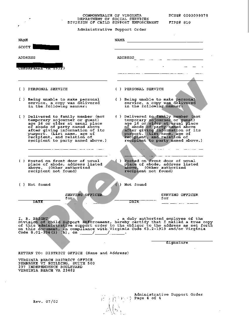 Preview A02 Exhibit A to Complaint for Divorce - Child Support Order