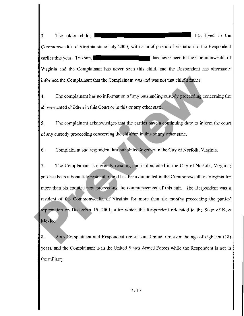 Get A01 Bill of Complaint for Divorce Preview A01 Bill of Complaint for Divorce