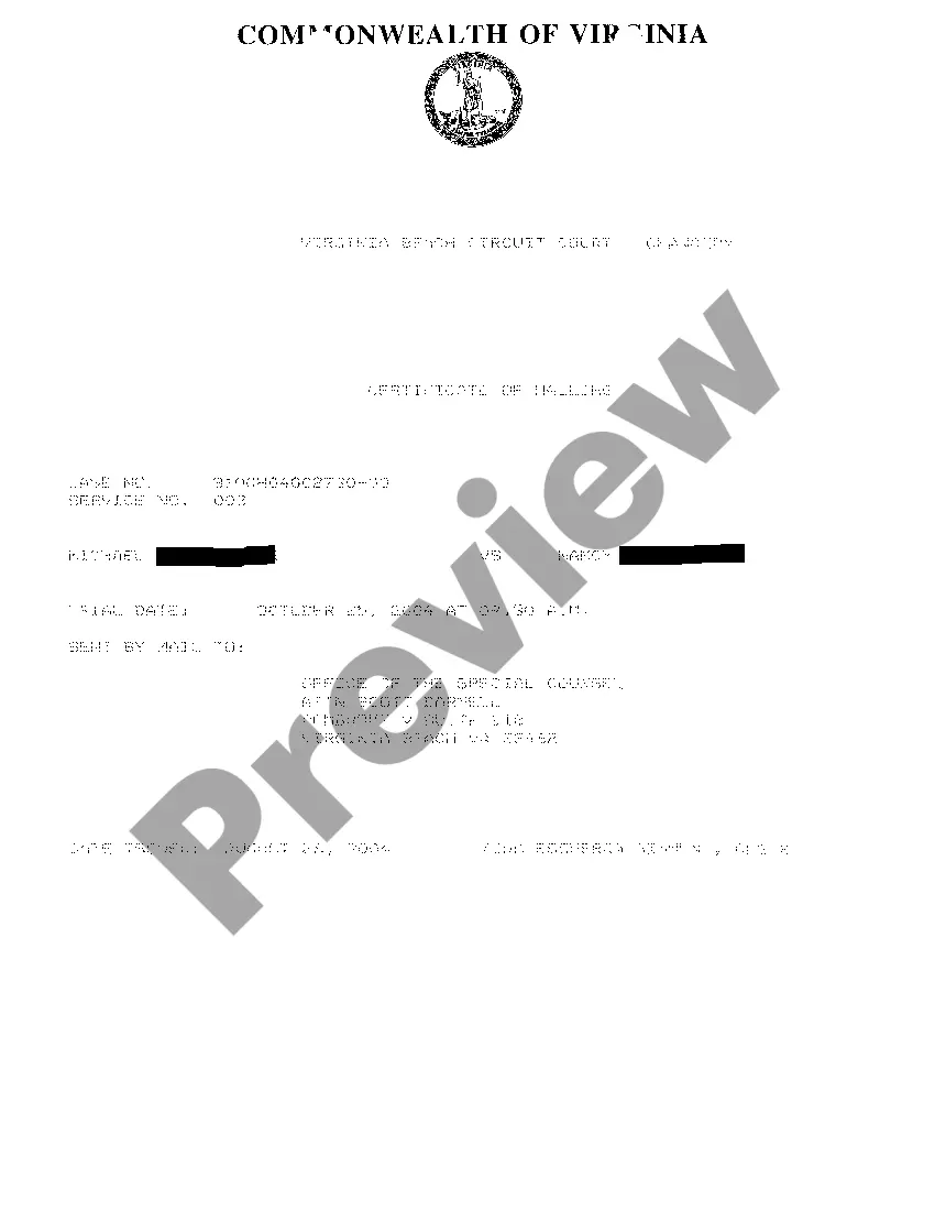 Get A04 Certificate of Mailing Preview A04 Certificate of Mailing