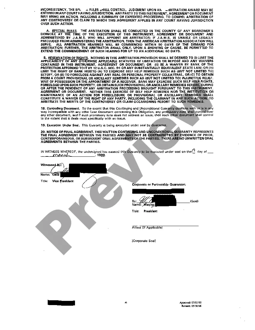 Preview A02 Continuing And Unconditional Guaranty