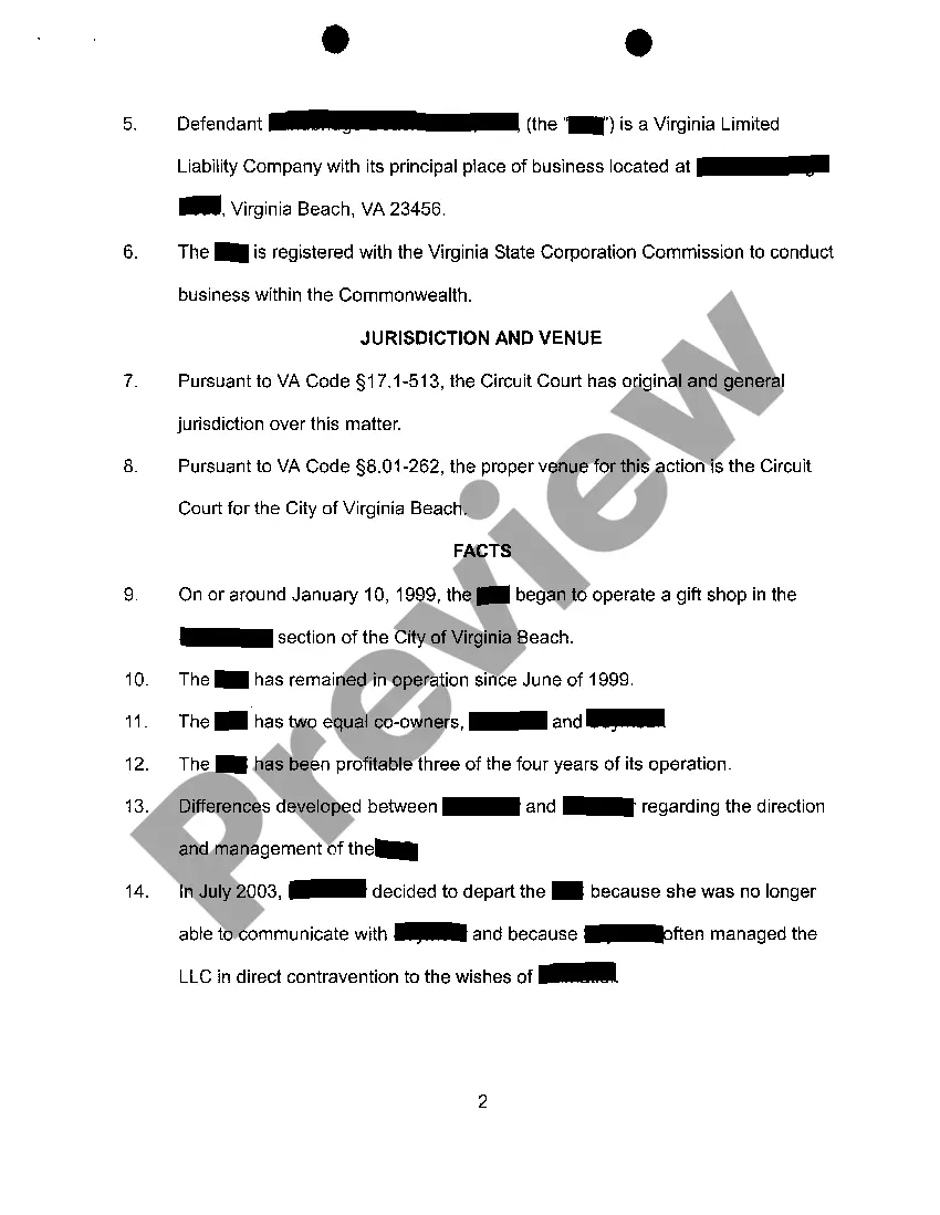Get A01 Verified Complaint regarding Judicial Dissolution Preview A01 Verified Complaint regarding Judicial Dissolution