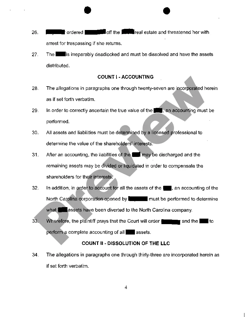 Get A01 Verified Complaint regarding Judicial Dissolution Preview A01 Verified Complaint regarding Judicial Dissolution