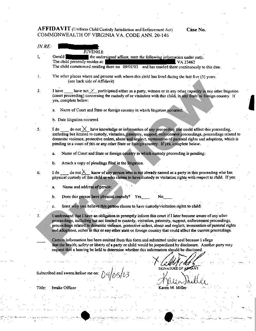Get A02 Affidavit regarding Custody and Visitation Preview A02 Affidavit regarding Custody and Visitation