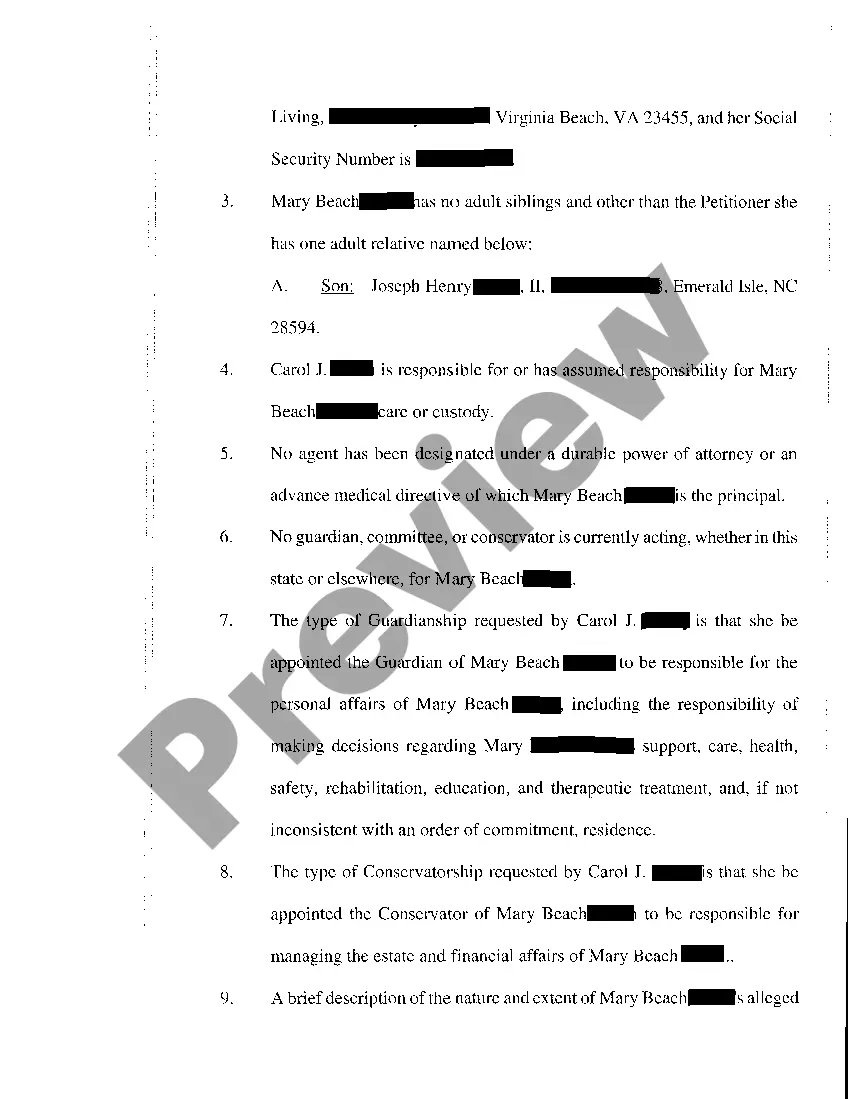 Preview A01 Petition to Appoint Guardian Ad Litem and Conservator of Estate