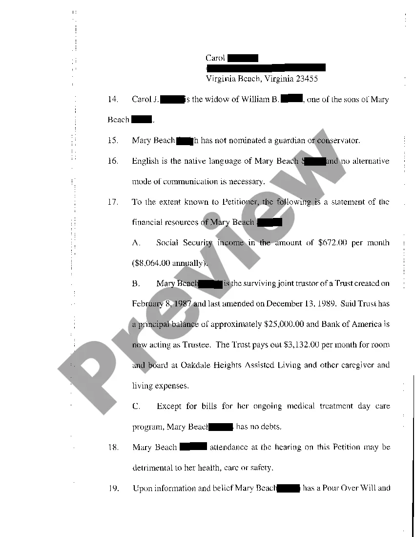 Preview A01 Petition to Appoint Guardian Ad Litem and Conservator of Estate