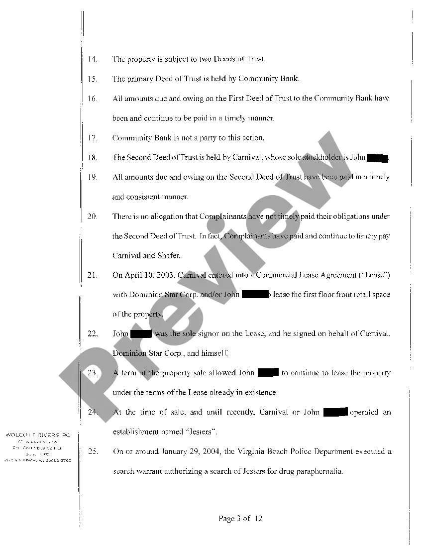 Get A01 Bill of Complaint for Preliminary And Permanent Injunctive Relief regarding Foreclosure Preview A01 Bill of Complaint for Preliminary And Permanent Injunctive Relief regarding Foreclosure