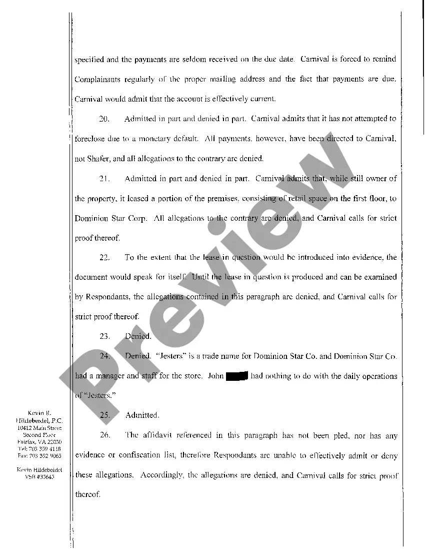 Get A02 Answer to Complaint for Preliminary and Permanent Injunction Preview A02 Answer to Complaint for Preliminary and Permanent Injunction