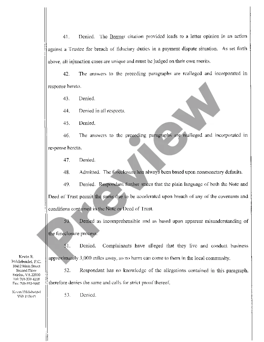 Get A02 Answer to Complaint for Preliminary and Permanent Injunction Preview A02 Answer to Complaint for Preliminary and Permanent Injunction