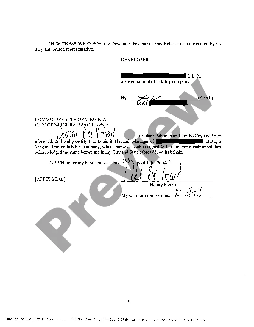 Preview First Release From Master Declaration of Covenants And Restrictions