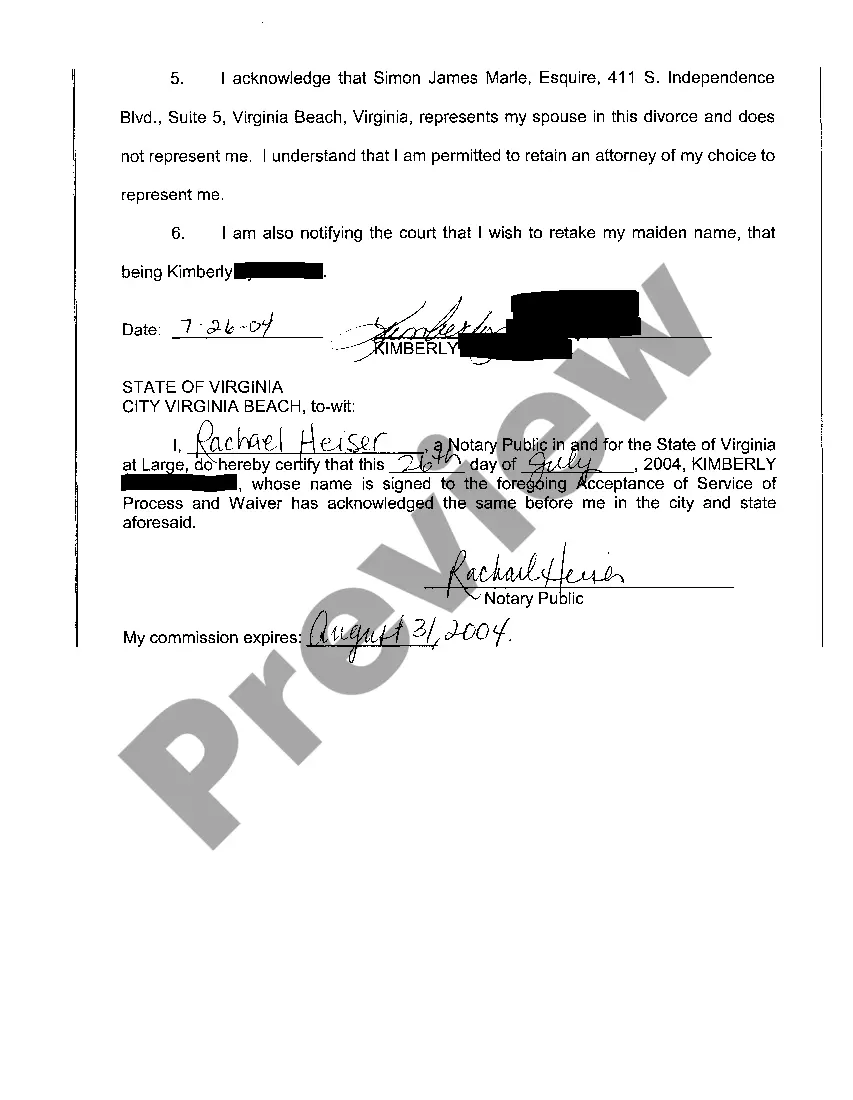 Get A04 Acceptance of Service of Process And Waiver Preview A04 Acceptance of Service of Process And Waiver