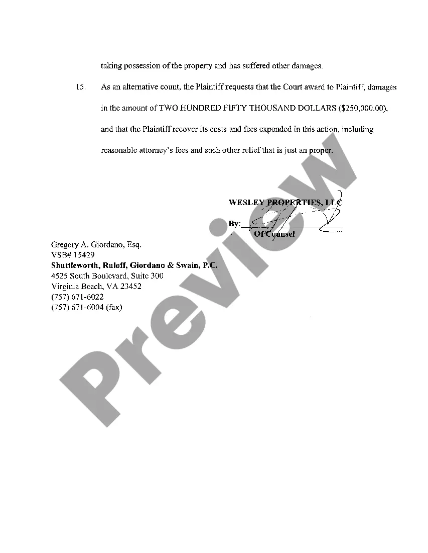 Preview A01 Bill of Complaint for Specific Performance regarding Sale of Real Estate