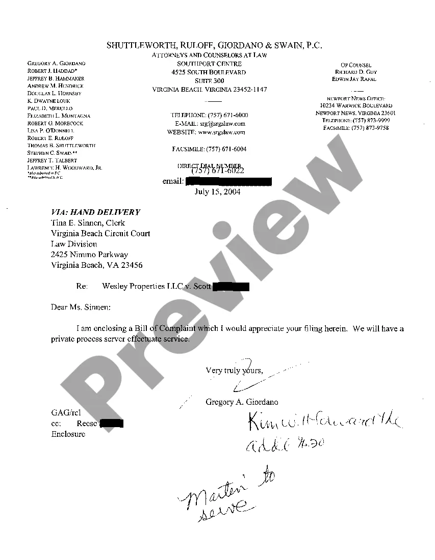 Preview A01 Bill of Complaint for Specific Performance regarding Sale of Real Estate