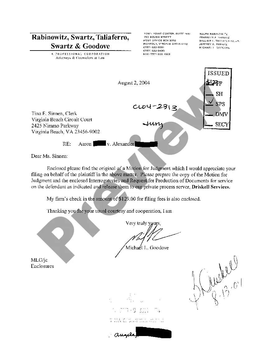 Preview Motion for Judgment in Personal Injury Case