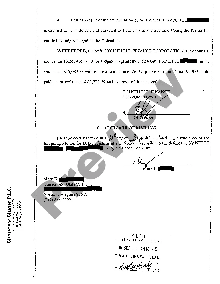 Preview A04 Notice of Hearing for Default Judgment