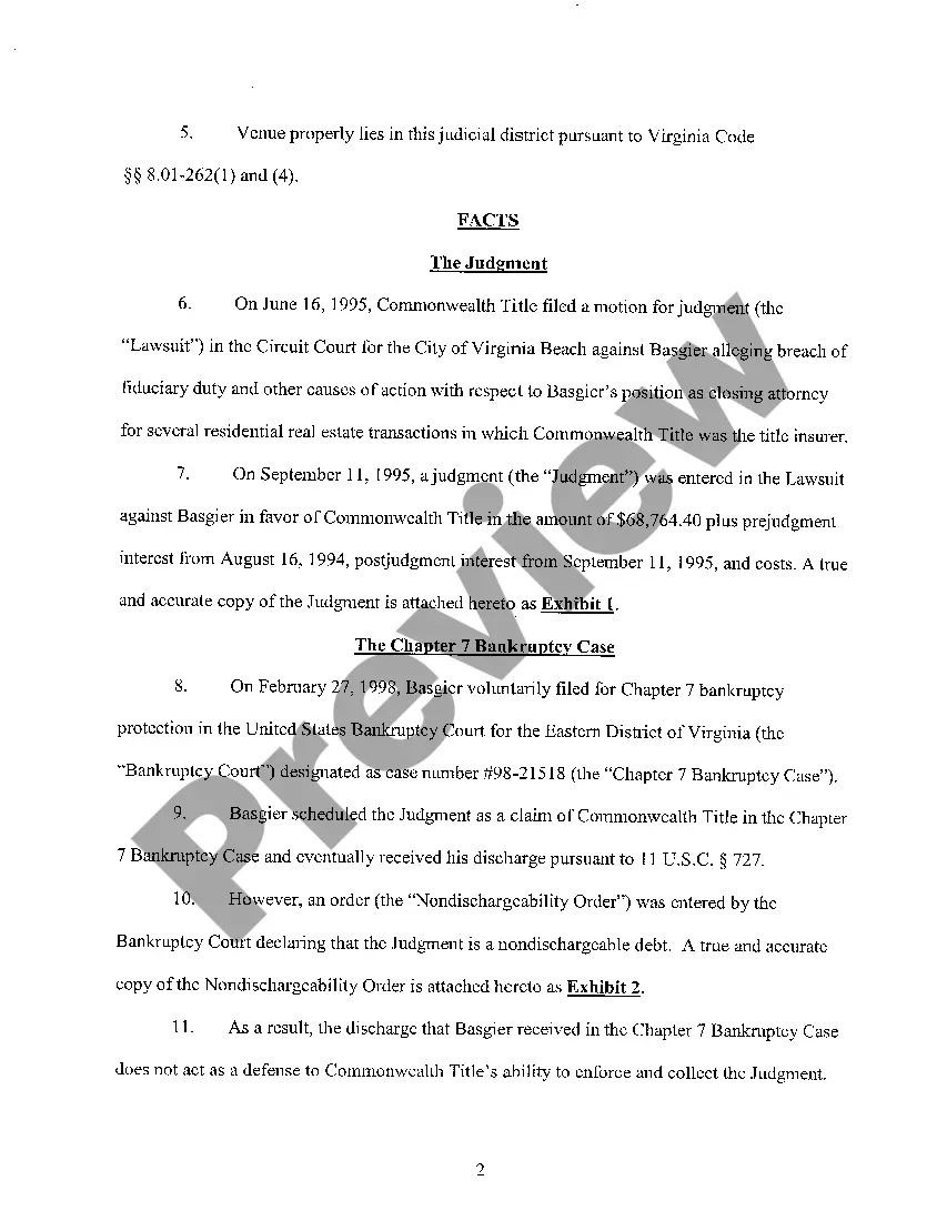Preview A01 Motion for Judgment regarding Plaintiff Failure To Make Payments In Accordance With Settlement Note