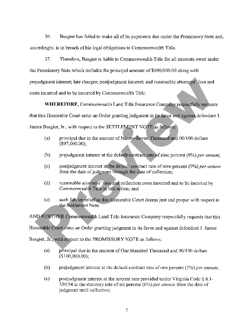 Preview A01 Motion for Judgment regarding Plaintiff Failure To Make Payments In Accordance With Settlement Note