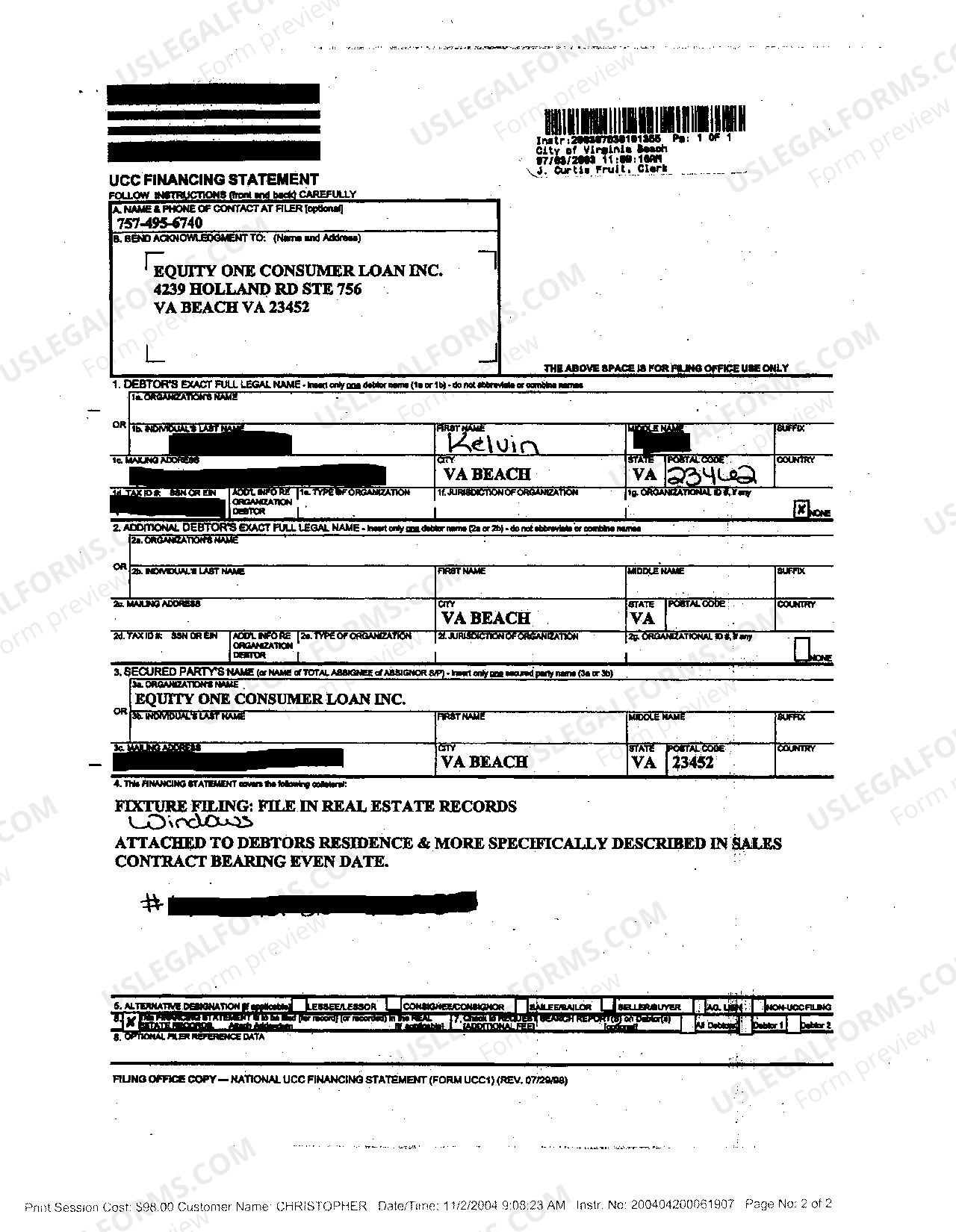 Virginia UCC Financing Statement Amendment - Virginia Ucc Search | US ...