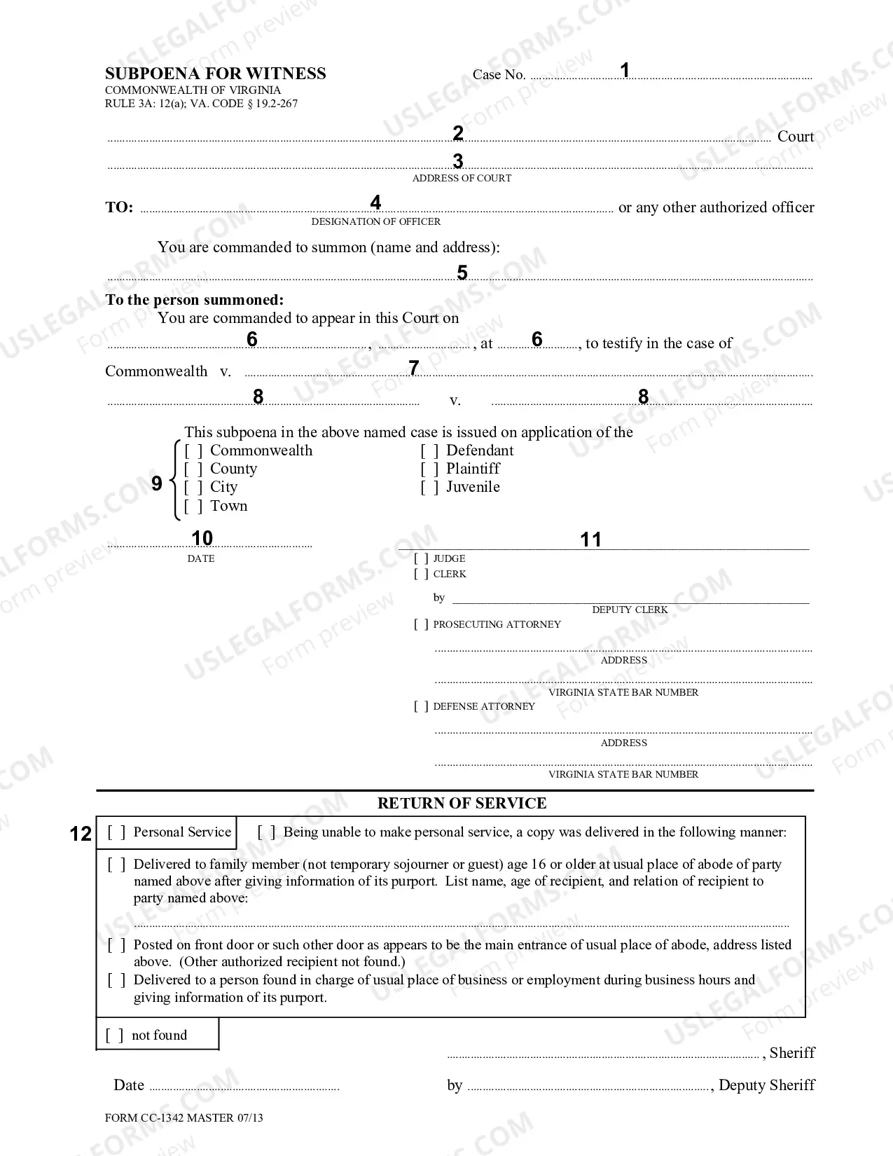 Preview Subpoena (defense attorney) (Instructions)