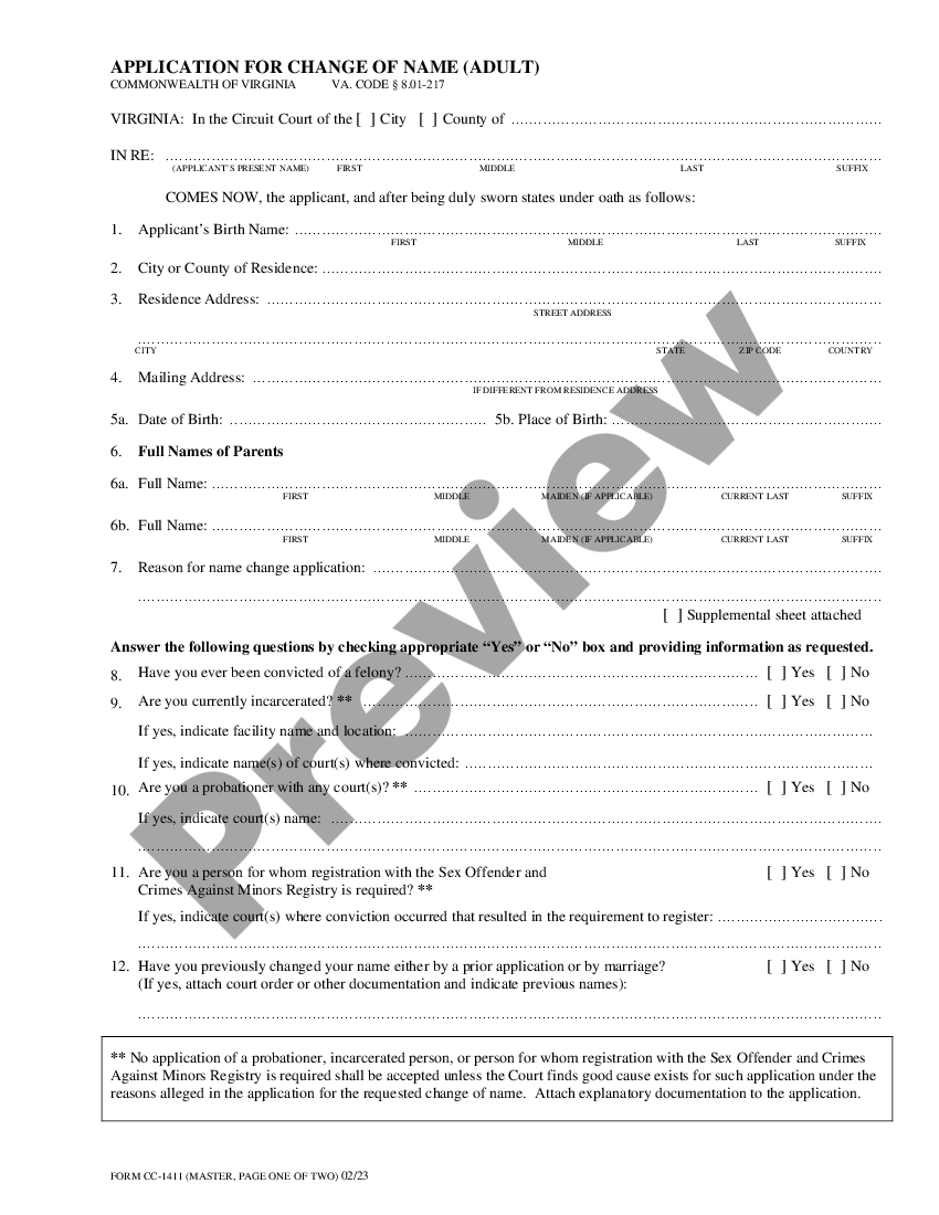 Virginia Petition for Name Change Changing Your Name In Virginia US
