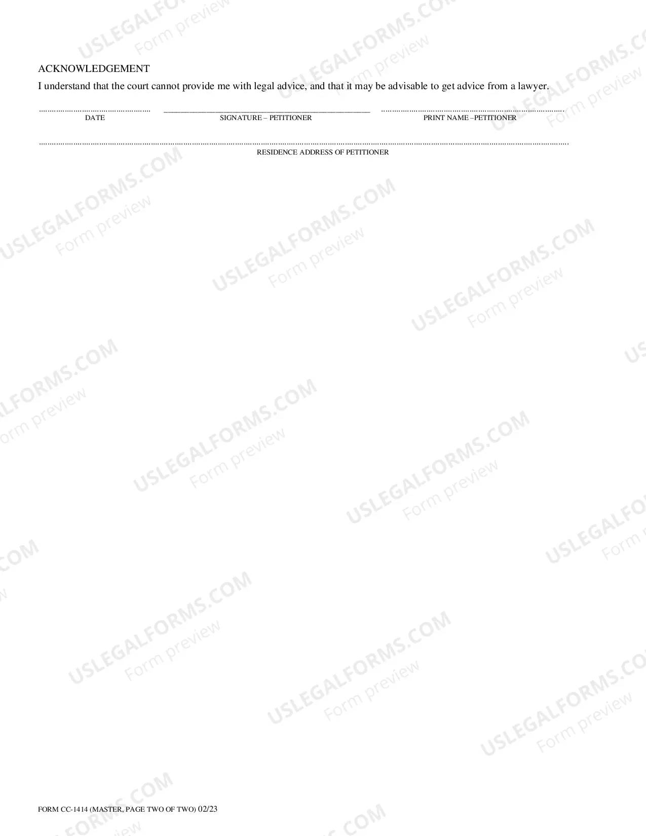 Preview Petition For Proceeding In Civil Case Without Payment Of Fees Or Costs