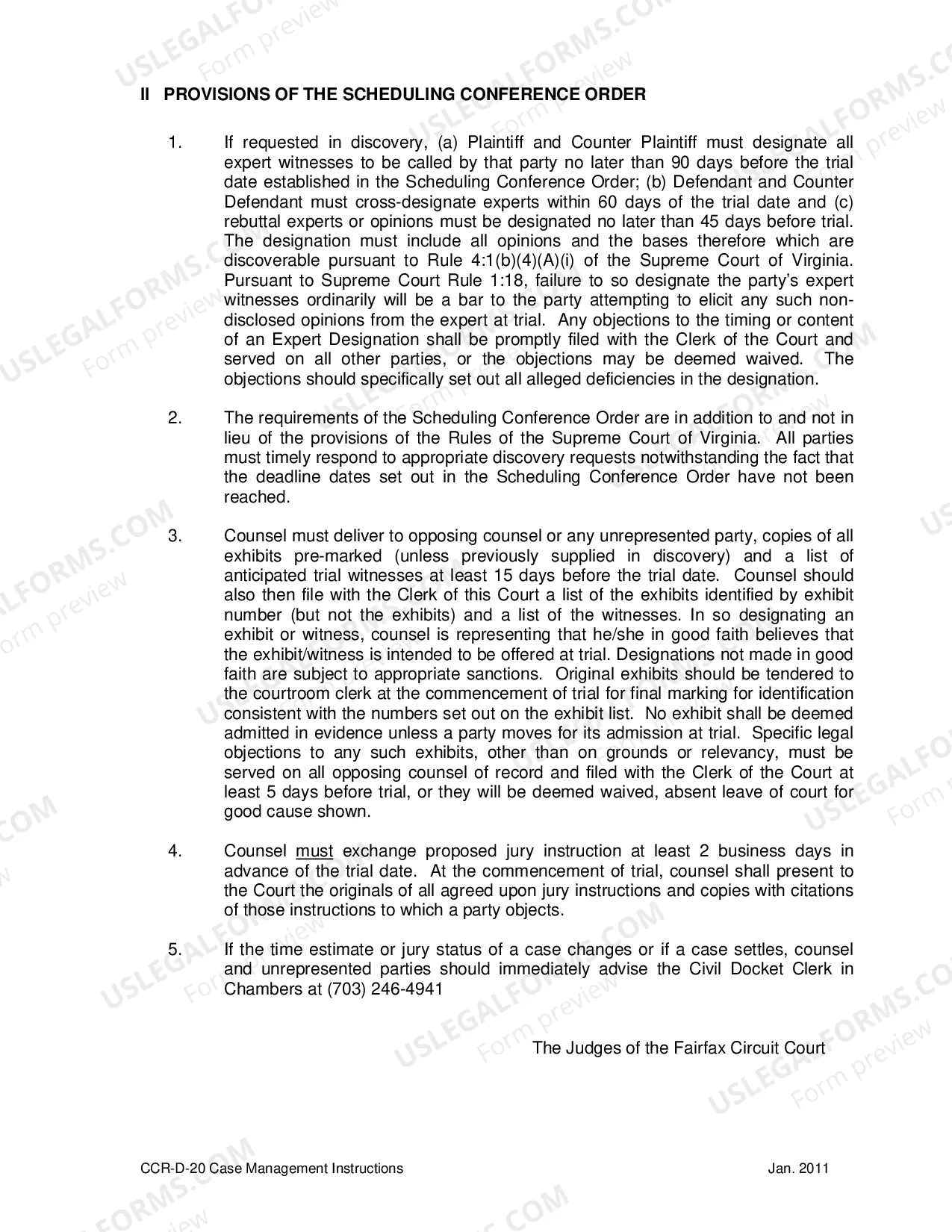 Preview Case Management Instructions