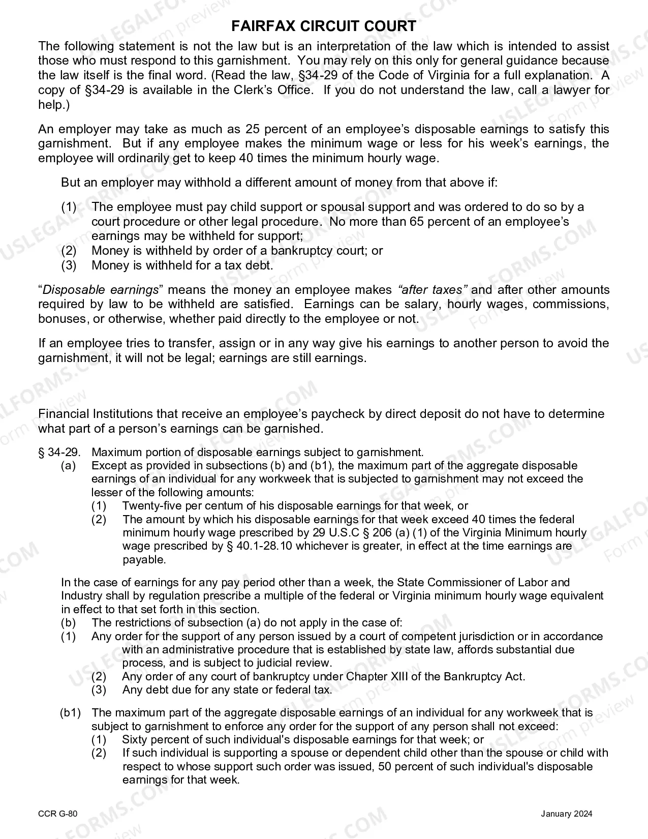 Preview Garnishment Summons