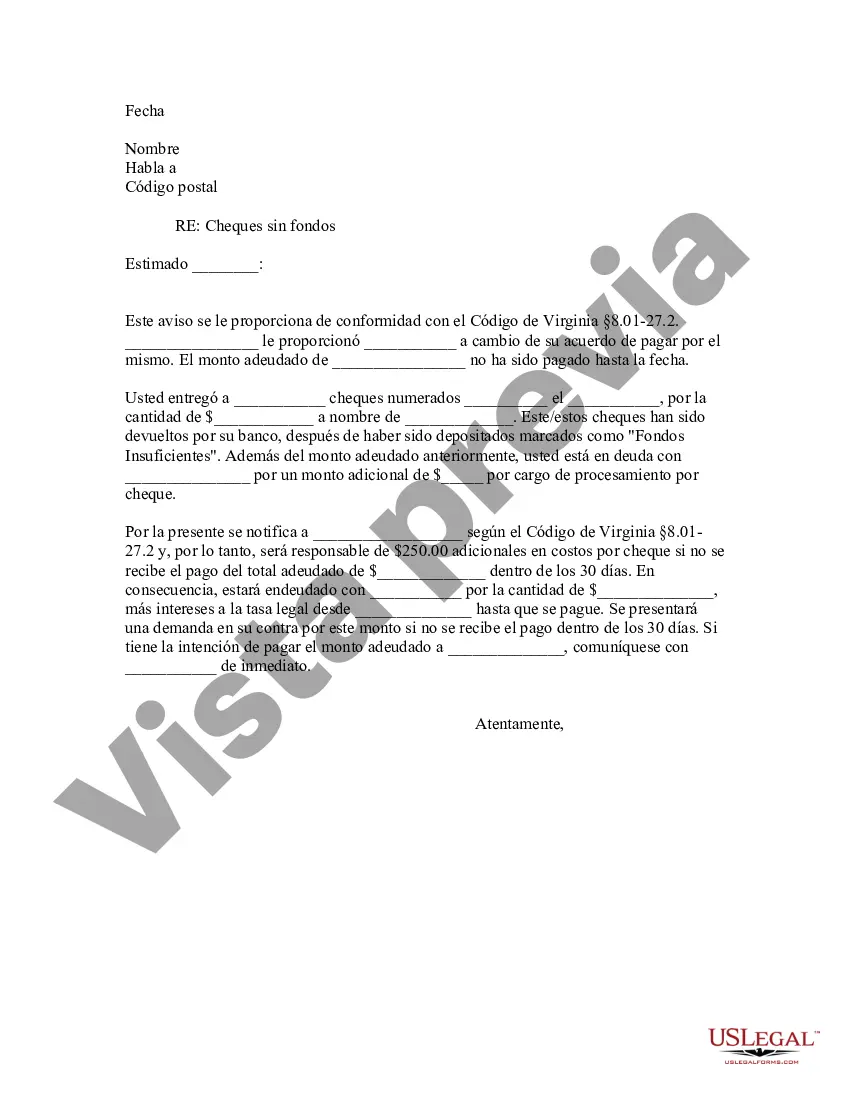 Preview Aviso de cheque sin fondos