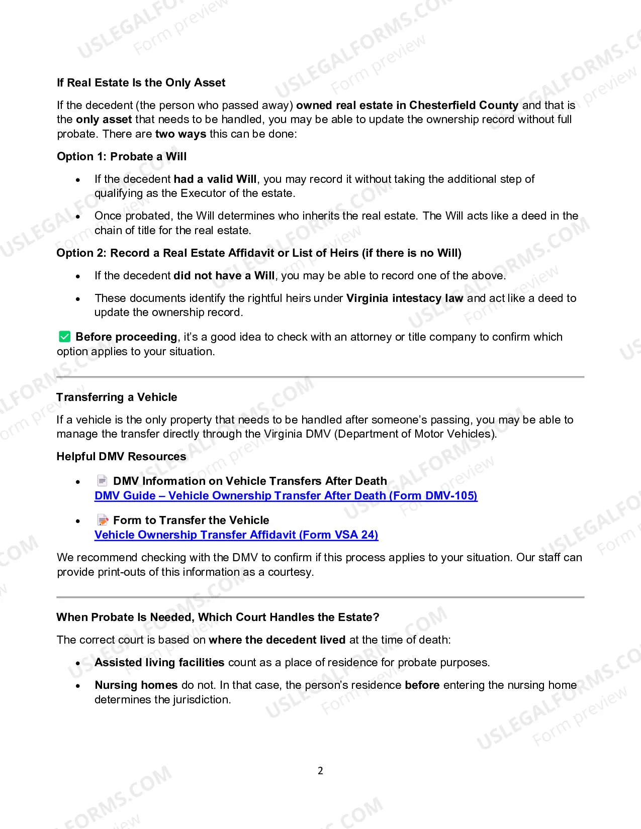 Preview Probate Appointment Checklist Form