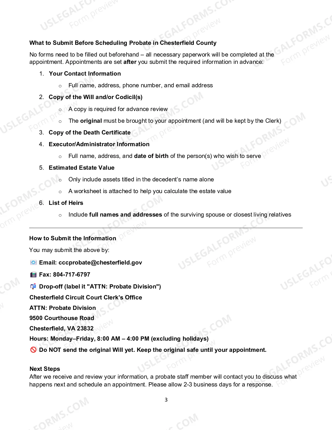 Preview Probate Appointment Checklist Form